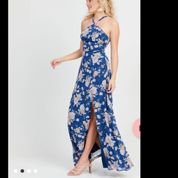 Altar’d State Calliope Maxi- Floral Halter Dress - Picture 2 of 5